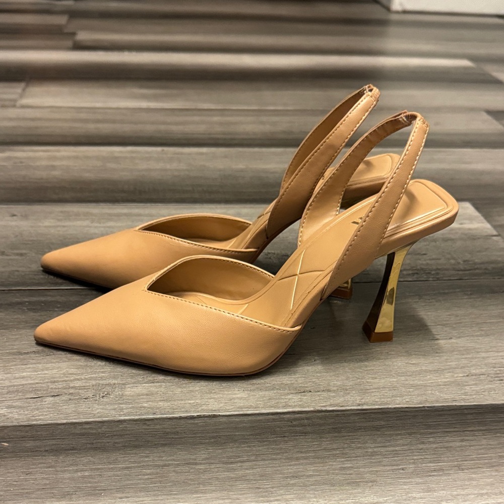 Zara Tan Slingback Heels